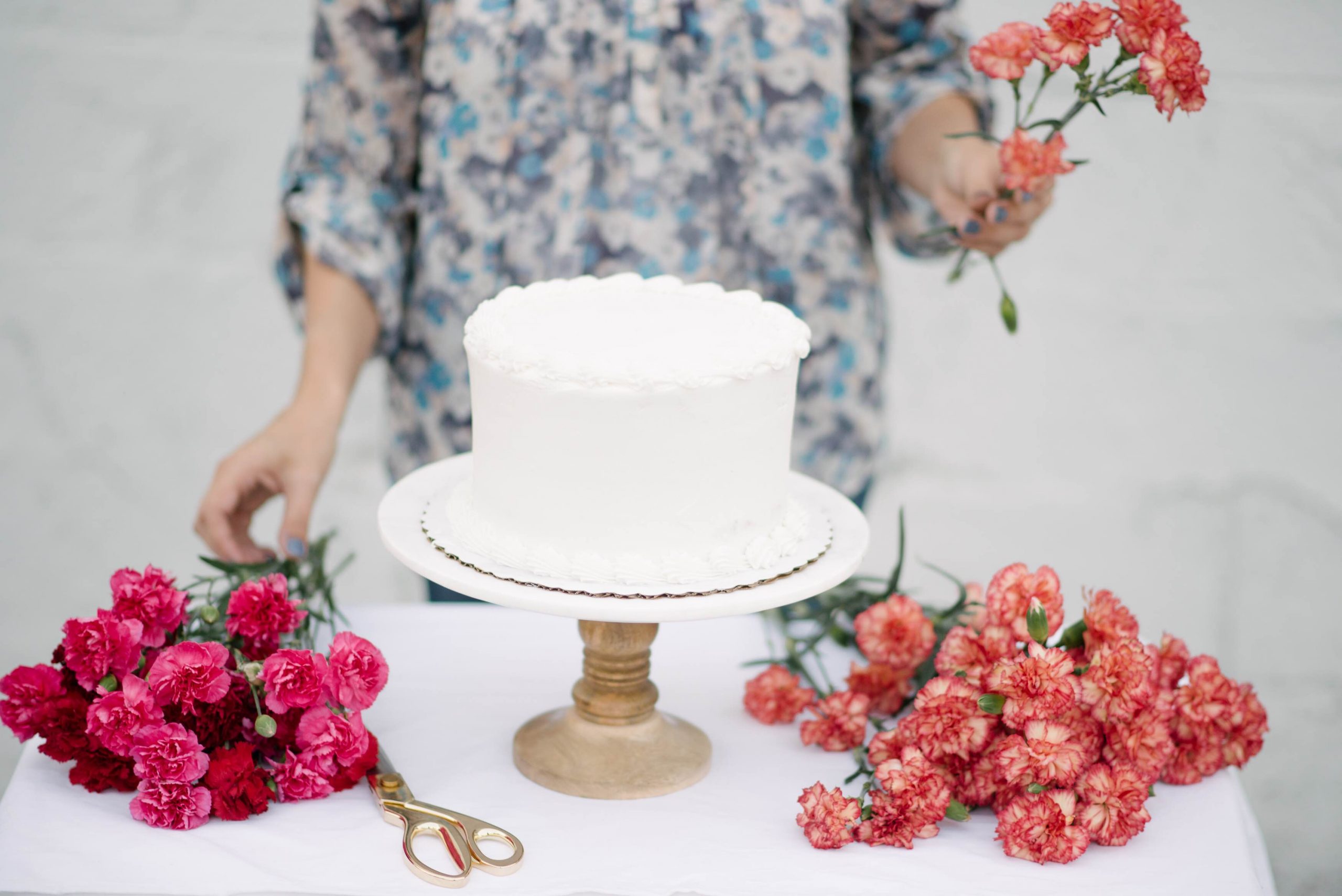 fresh flower cake topper